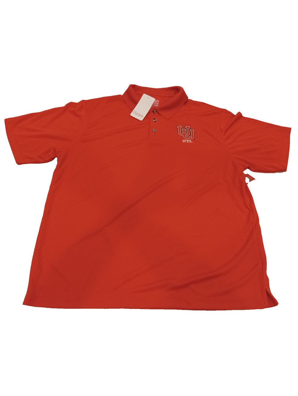 Utah Utes Hanes Performance Polo Shirt Men's XL Red NCAA Logo NWT